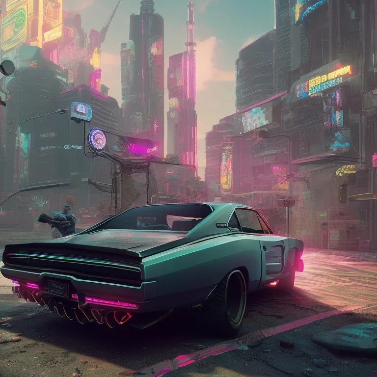 cyberpunk 2077 version of a dodge charger