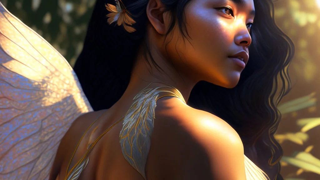 beautyfull asiatic woman, art by kiera malone , concept art modern photorealistic, in the style of , Artstation, sunlight, Unreal Engine sharp fine details trending on artstation reflections 4k ultra realistic post-processing A detailed illustration of a beautiful young female human with growing out of her back. Her skin, hair and face are all made of paint. Her wings are spread. Front view. Highly detailed flawless facial features and eyes. Abstract Oil painting splash art. White ba