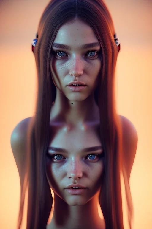 girl, cute, beautiful, Native American, head and shoulders portrait, 8k resolution Unreal Engine 5 volumetric lighting, long hair, brown eyes, black hair