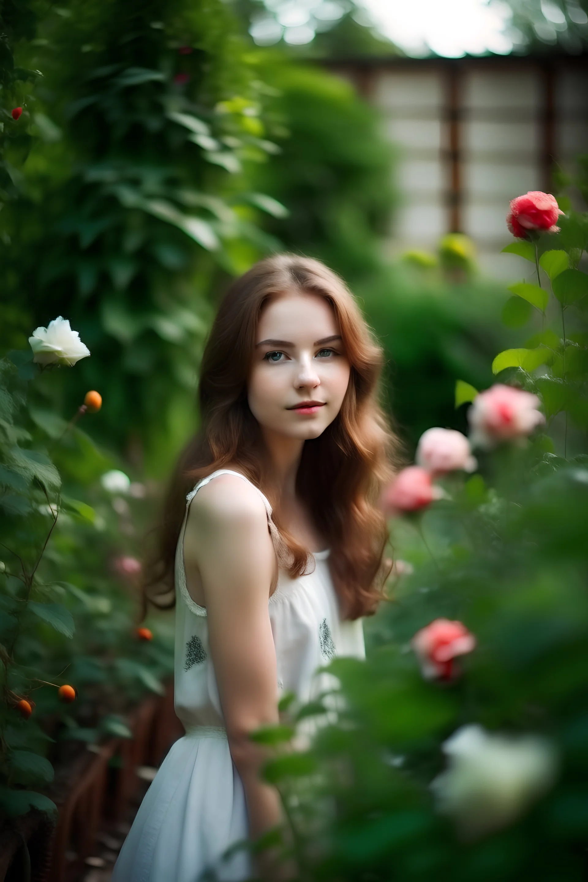 Beautiful Girl in the garden, 18 centure