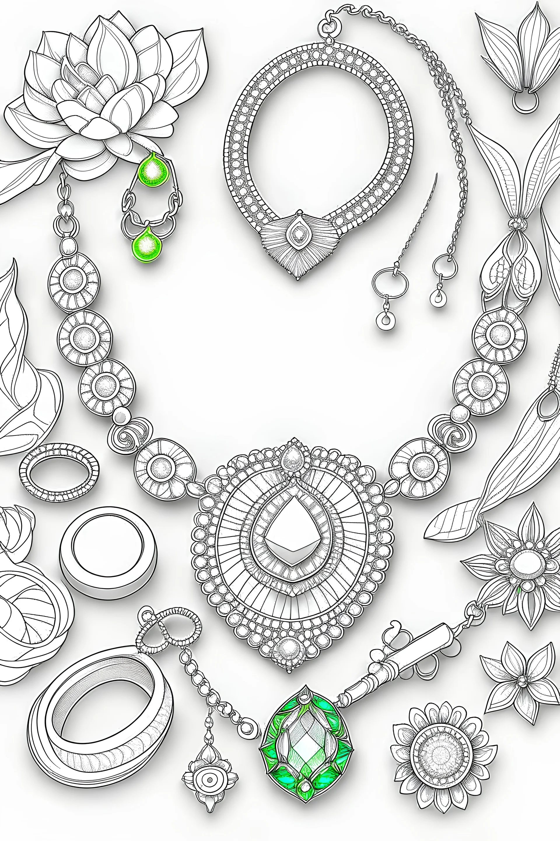 Jewellry for colouring book