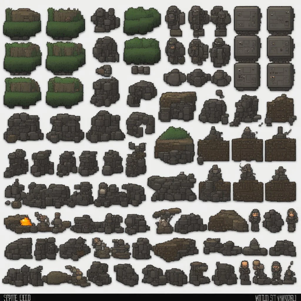 sprite sheet 32x32 metal scrap rimworld style