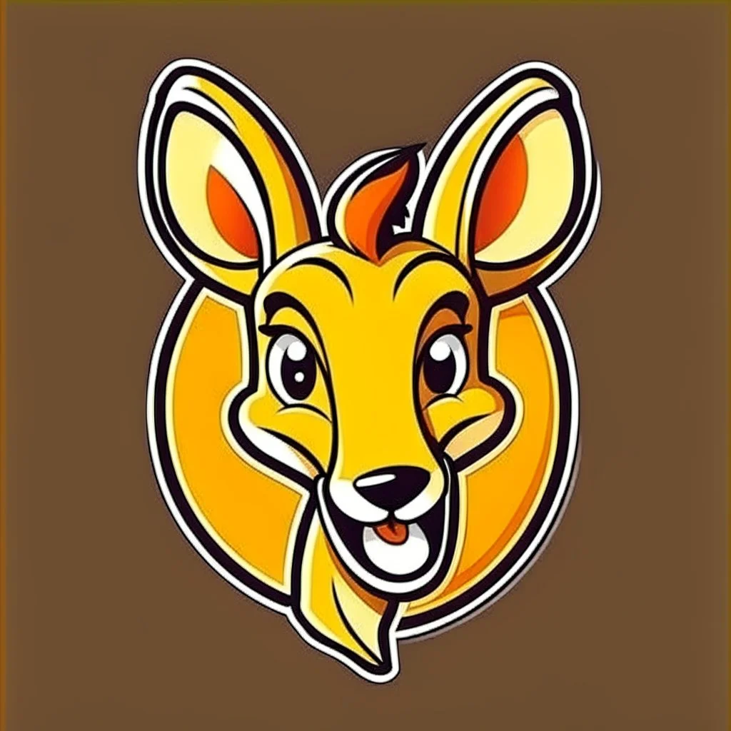 Kangaroo Mascot Logo in the style of 1997 pop culture, Fancy, Professional, Hotel Logo.