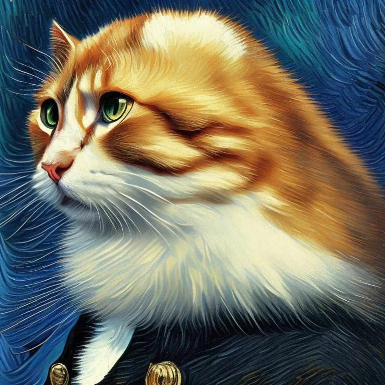 Portrait of a cat by Van Gogh