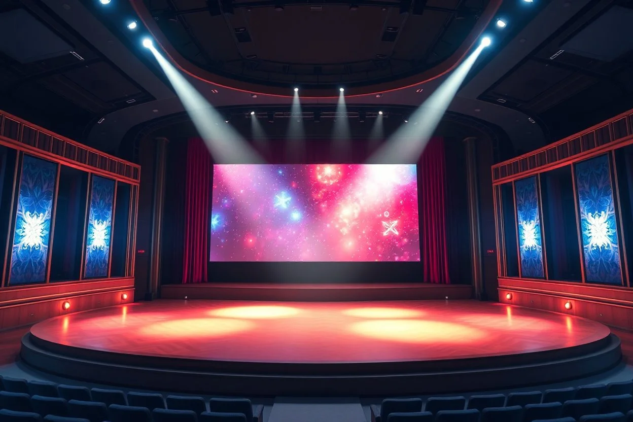 luxury large opera stage with flash animation light and lcd big screen in baground