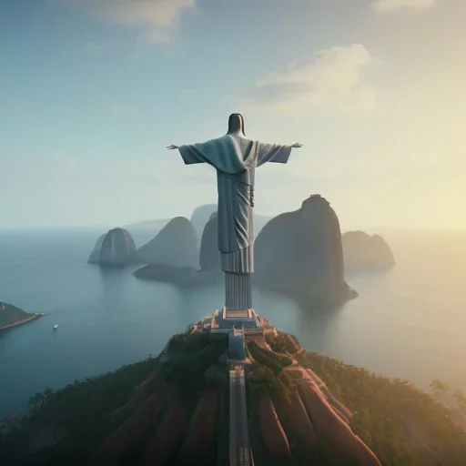 Christ the Redeemer, beautiful,wonderful, shape detailed, landscape,sunset, unreal engine 5, cinematic lighting, photorealistic, realistic, hyper detailed, 8k, octane render, cinema 4d