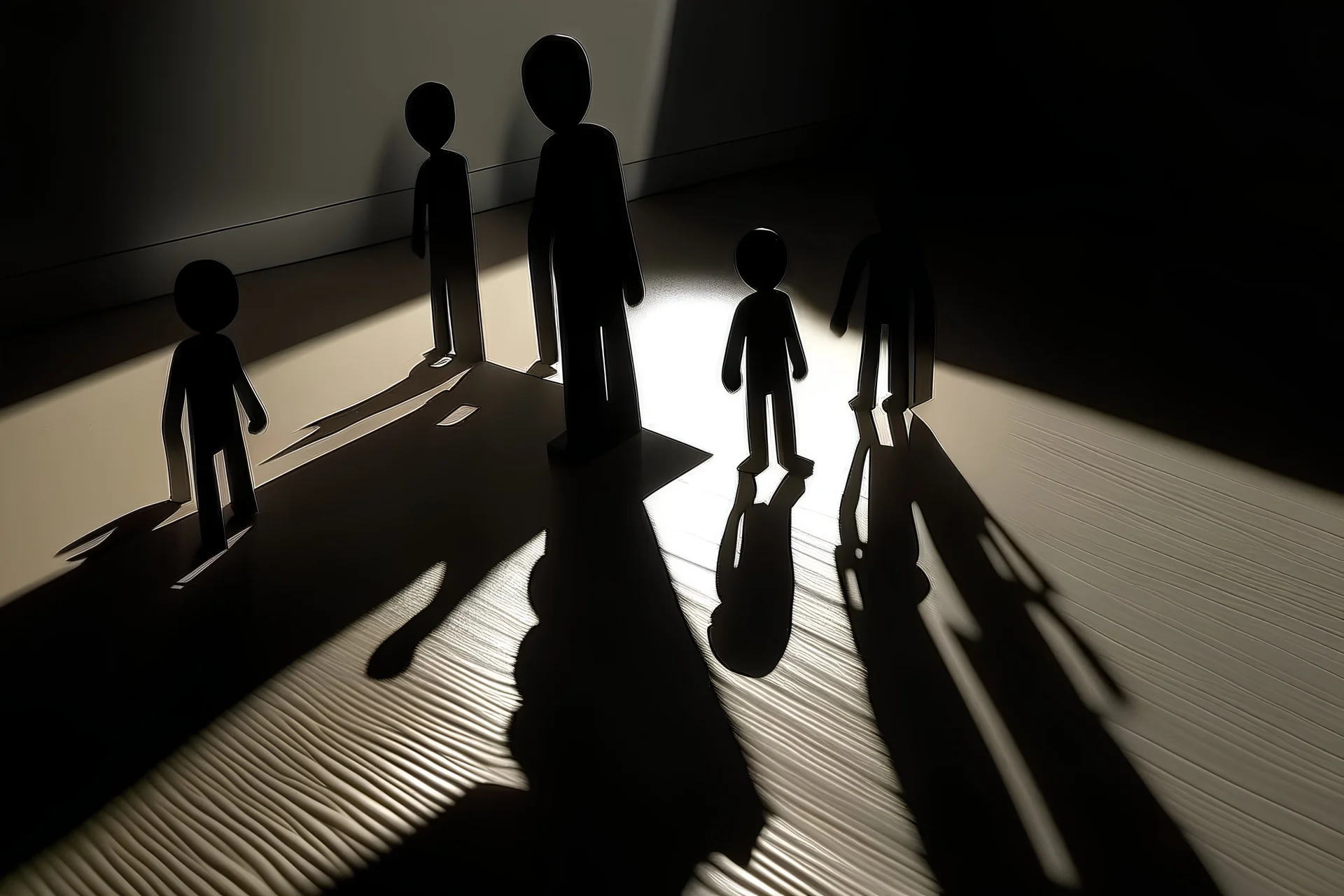 4d figures light and shadows no people