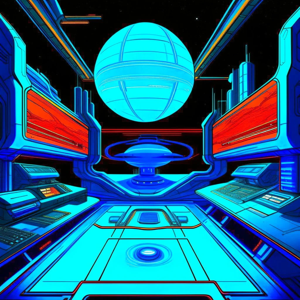 cyberpunk retro capital futuristic for comics in light blue