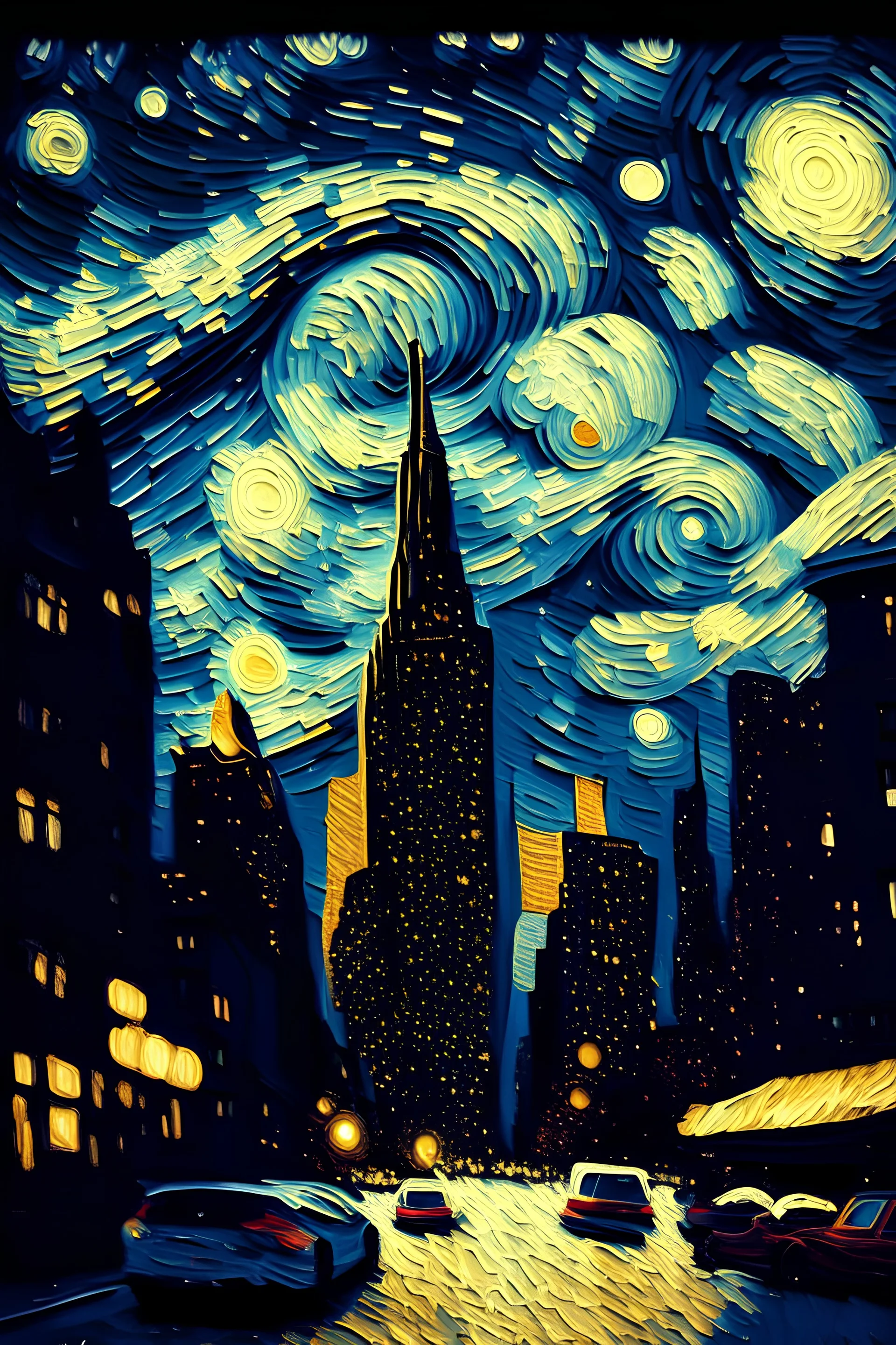 Stars over nyc style van gogh