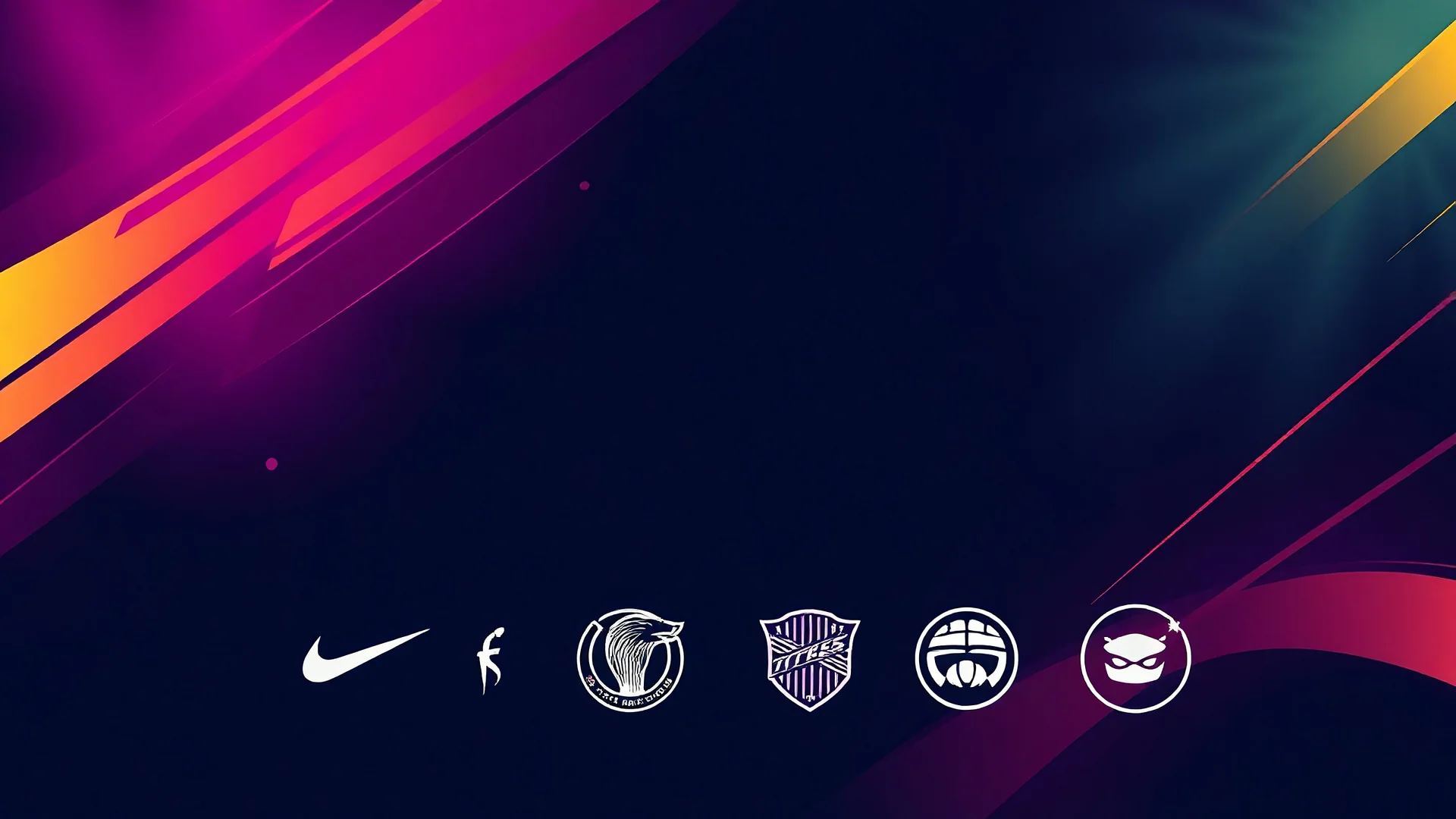 A background design suitable for a fitness club with an amazing color theme and some famous sports logos at the bottom of the image.