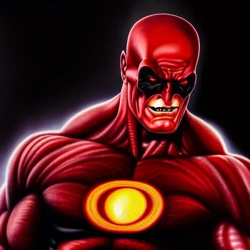 Ultra detailed fullbody Portrait in oil on canvas of Atrocitus Villain,extremely detailed digital painting, extremely detailed face,crystal clear Big glowing eyes, mystical colors ,perfectly centered image, perfect composition, rim light, beautiful lighting,masterpiece,8k, stunning scene, raytracing, anatomically correct, in the style of robert e howard and Wizyakuza and Ohrai Noriyoshi and Simon Bisley and uncannyknack