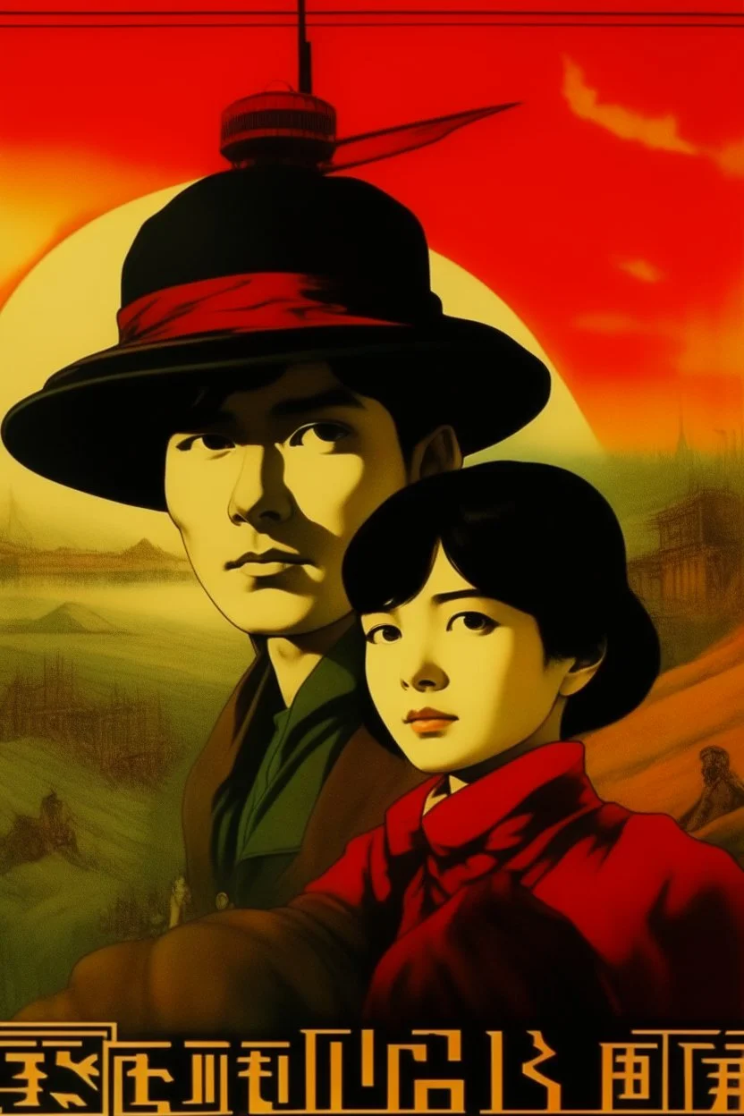 art from japanese style 1900 movie, soviet