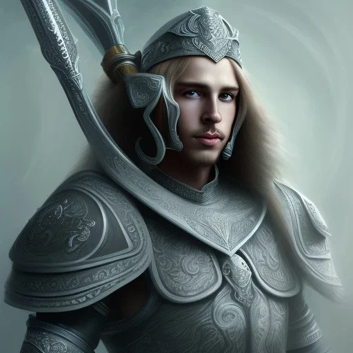 Elf, warrior, white armor, detailed, 8k resolution,