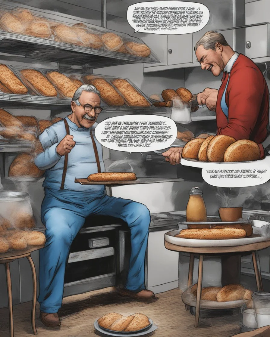 Comic strip by hyper-realistic baker 8k