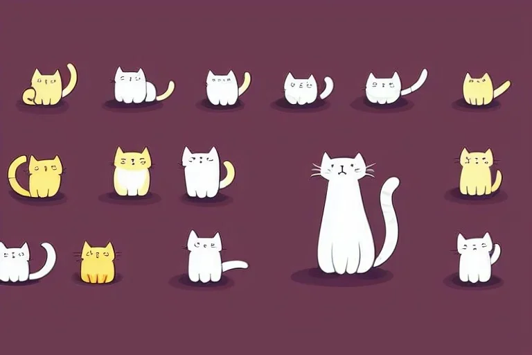 cute cat isolated illustrations