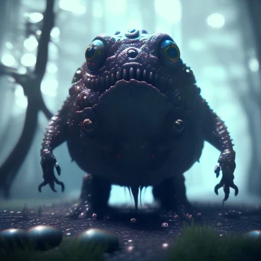 Cute fluid ink creature, big black eyes, unreal engine 5, 8k resolution, photorealistic, ultra detailed