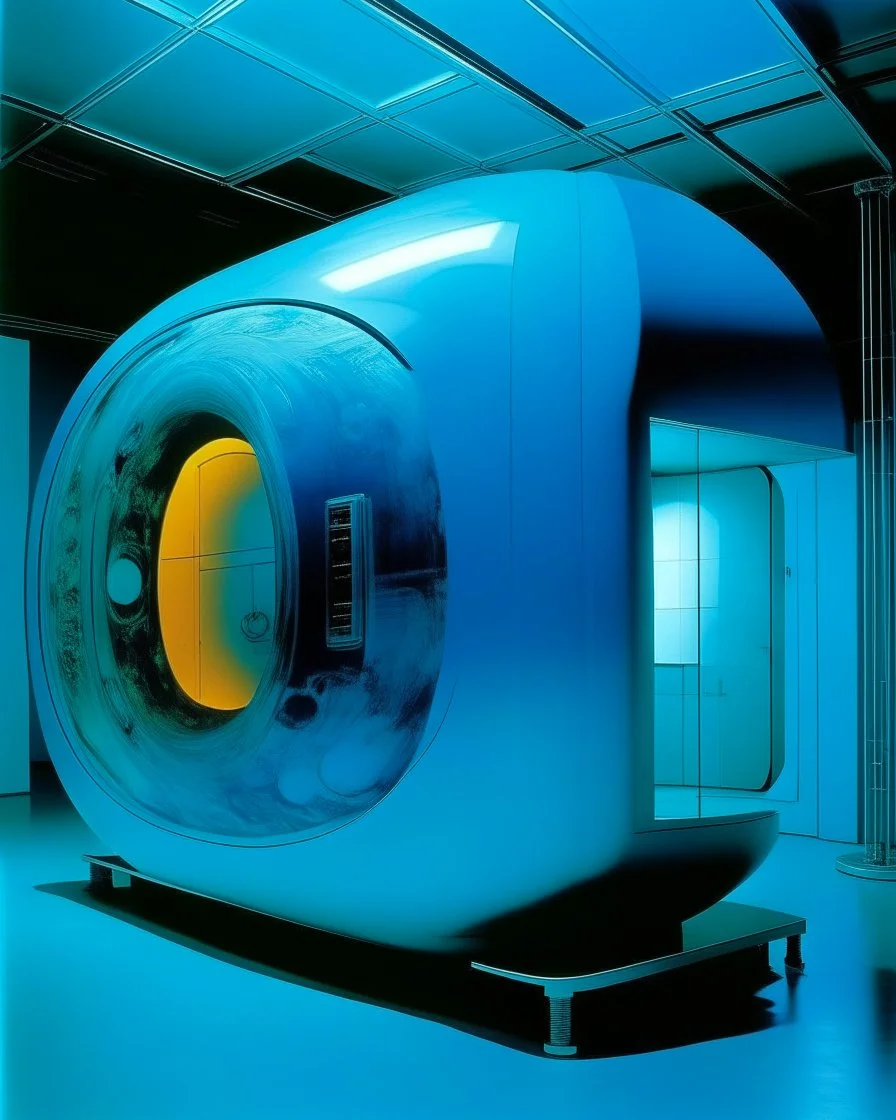 A light blue plasma facility painted by Andy Warhol