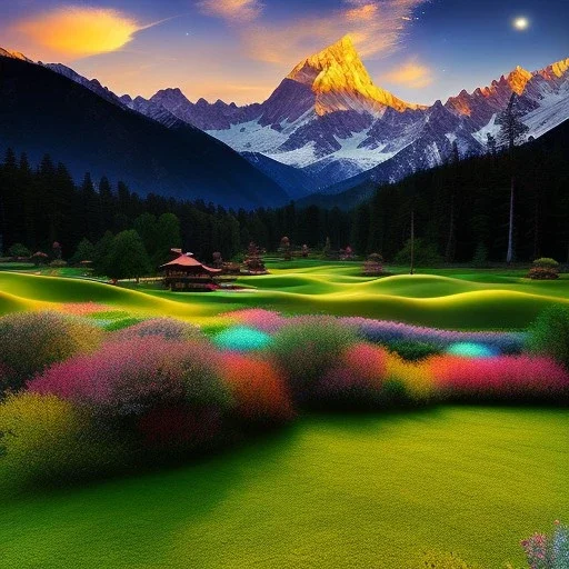 Fairy Meadows National Park, Pakistan,extremely detailed digital painting, high resolution,8k, realistic, beautiful, volumetric lighting, mystical colors ,perfectly centered image, perfect composition, rim light, beautiful lighting,masterpiece, stunning scene, raytracing, anatomically correct, in the style Van Gogh and robert e howard and Ken Kelley and Ohrai Noriyoshi and Simon Bisley and tomzj1.