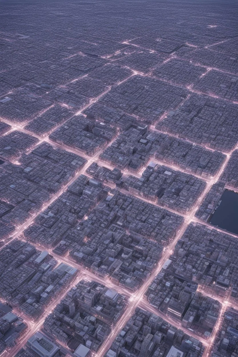 aerial view photo of a city that is made from microchips