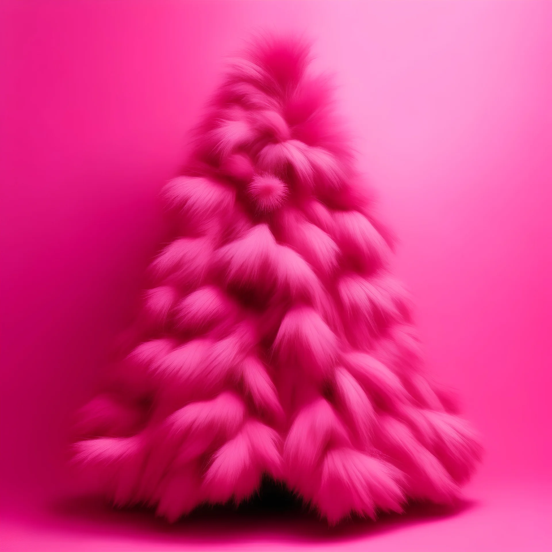 A christmas tree made of pink fur