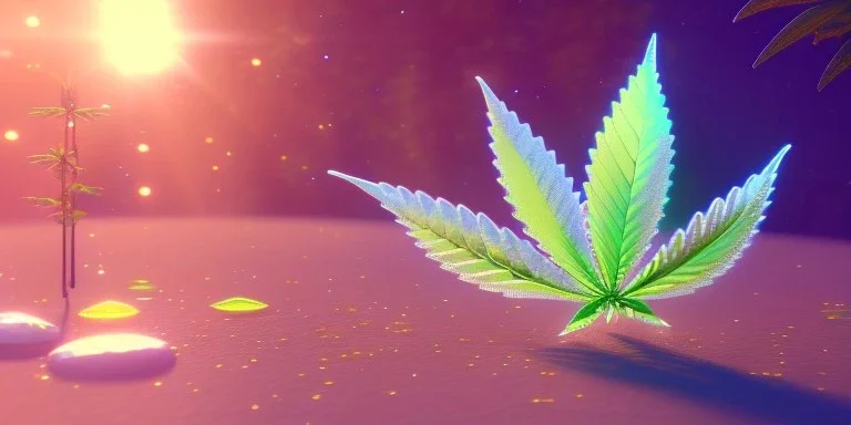 crystal marijuana leaf in a galactic ambiance beautiful fairy, transparent, delicate colors, in the foreground, full of details, smooth，soft light atmosphere, light effect，vaporwave colorful, concept art, smooth, extremely sharp detail, finely tuned detail, ultra high definition, 8 k, unreal engine 5, ultra sharp focus