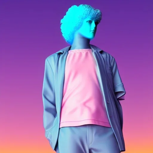 Vaporwave adult male