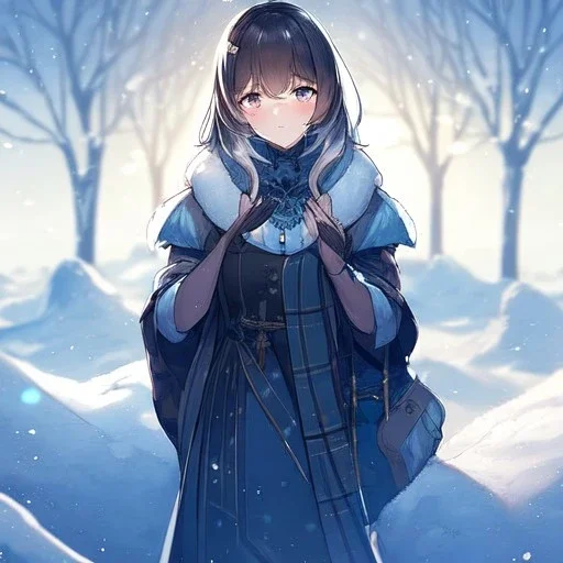 Clear Focus, High resolution, a girl in the snow