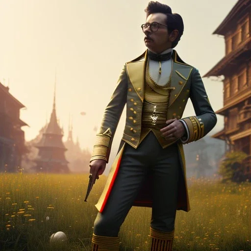 Full body, 3d render, asa butterfield, 1800's men style, 1800's men hair style, 1800's men clothes style, hyper realistic, octane render, unreal engine 5, 8k, palace background, uhd