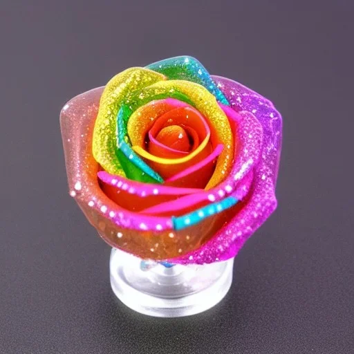 transparent multicolor crystal rose