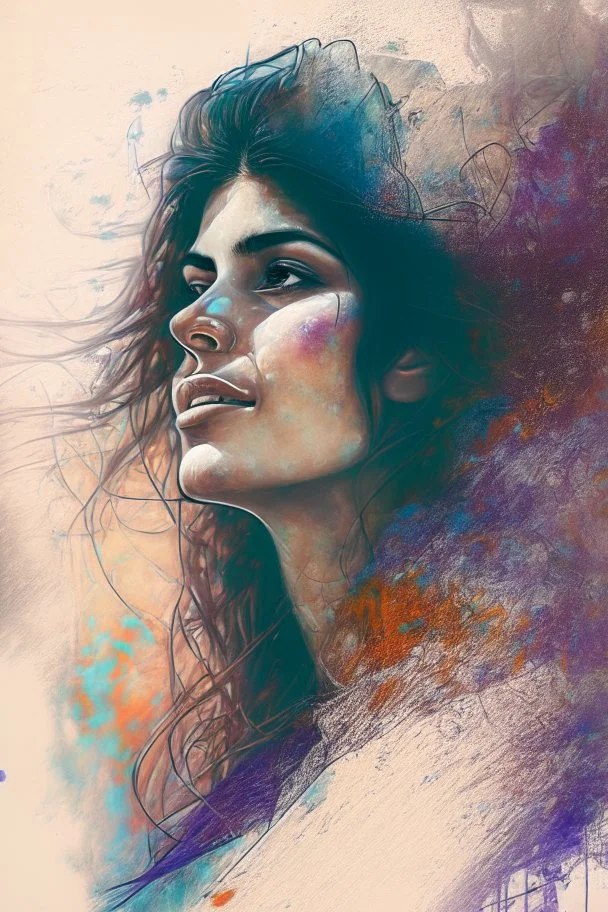 woman, life, freedom,Persian girls,watercolor, 4k, full detail, high resolution