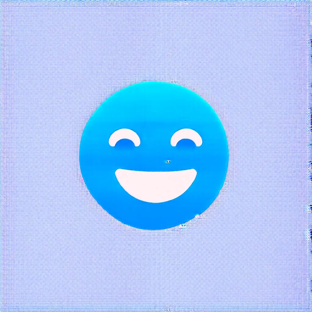 AI LOGO simple, winking face happy