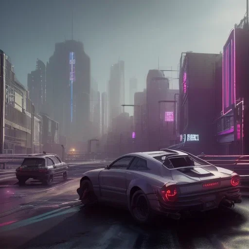 Cyberpunk, Car in night city, unreal engine 5, octane render,cinema4d, dynamic lighting, 8k, redshift render, highly, hyperrealism ultra realistic, hyper realistic.