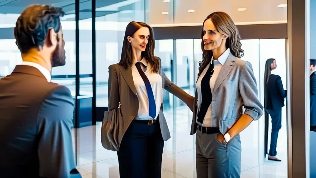 creepy man flirting with insulted woman at entrance of exclusive airport lounge