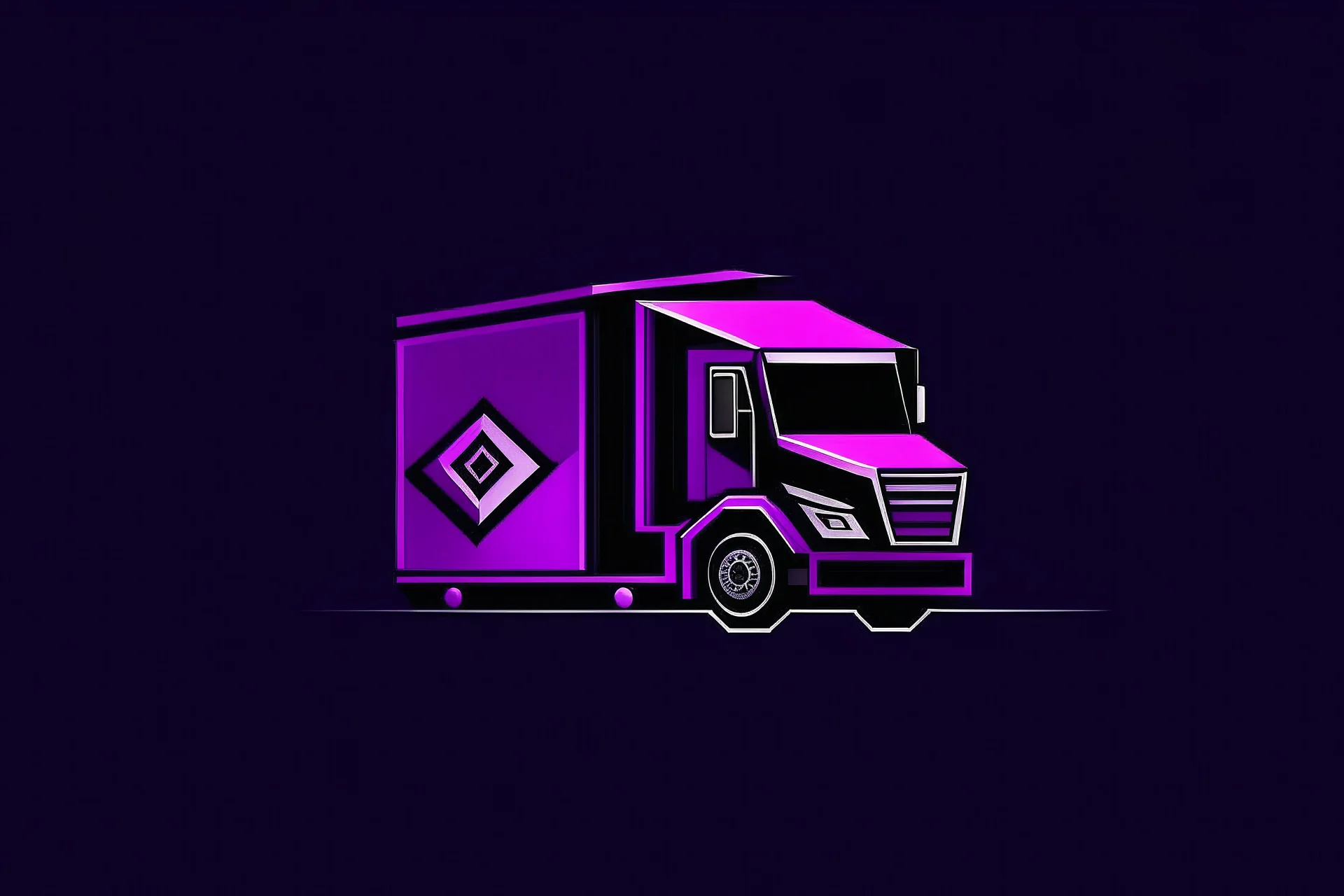 Create a minimalist 3D logo for SwiftHaul Logistics LLC featuring a simple truck outline and geometric shapes. Use a monochromatic color scheme with a pop of a vibrant color, ensuring the company name is cleanly integrated."