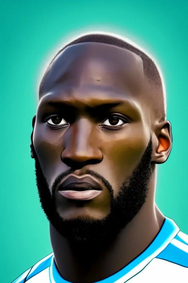 Romelu Lukaku Belgian football player cartoon 2d