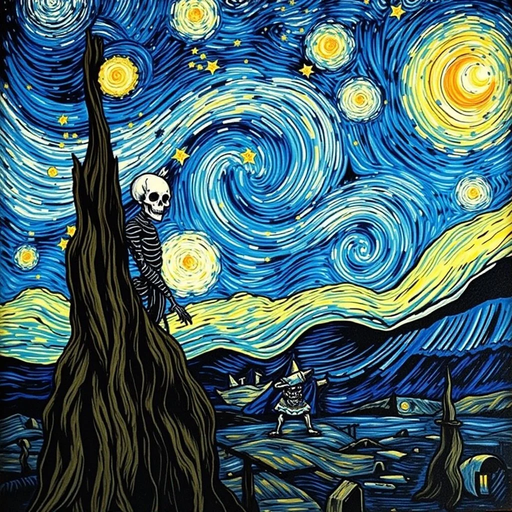 Van Gogh's Starry Knight of the Living Dead.