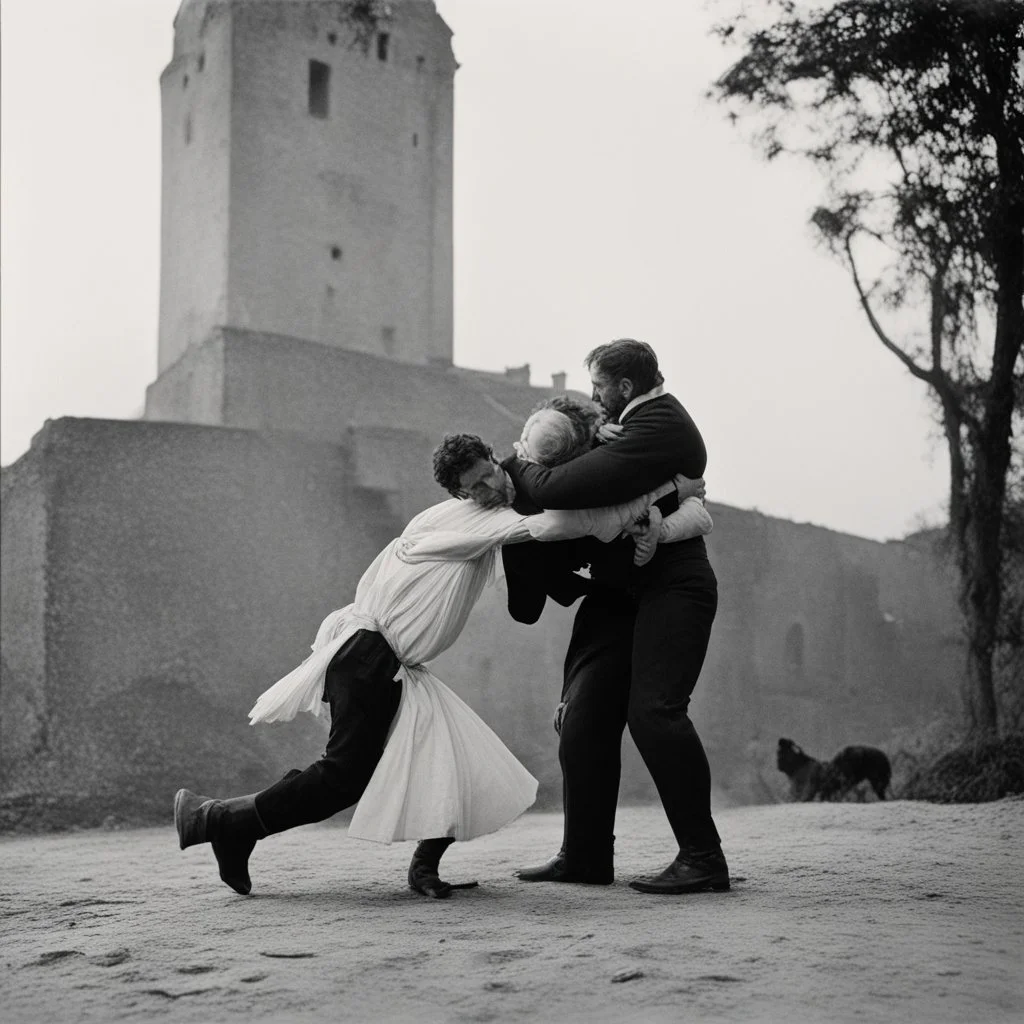 [very impressive high res masterpiece in Kodak Eastman 5247, scene by László Krasznahorkai] Jacob wrestling with angel