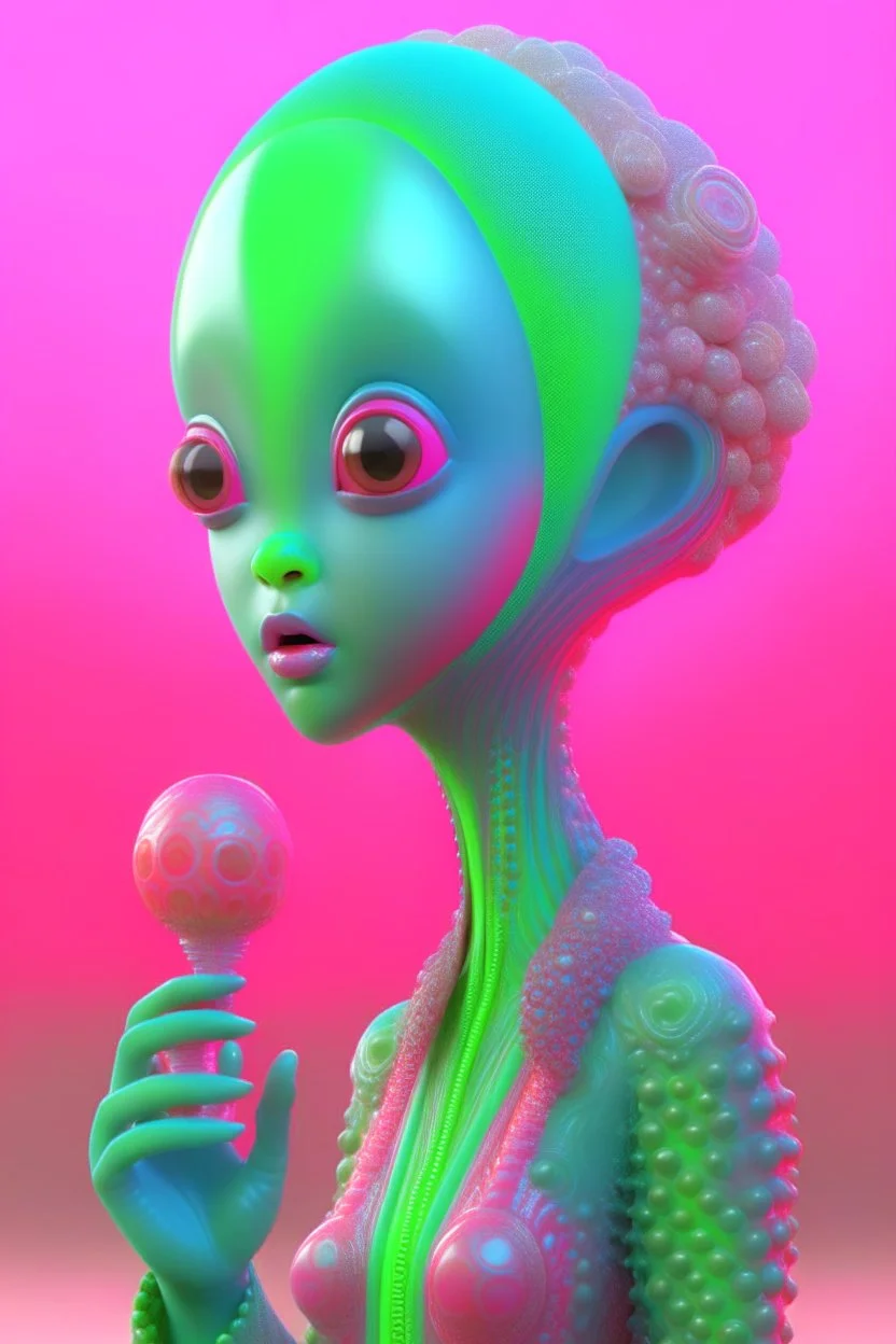 Popsicle alien , 3d 4k octane render, lifelike, photorealistic, artstation, illustration, smooth, sharp focus, ornate, intricate, complex, highly detailed, digital painting, smooth, art by tom bagshaw, akihiko yosh