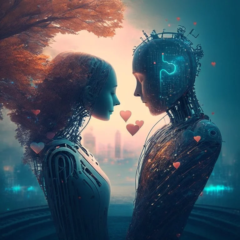 connected AI romantic without persons