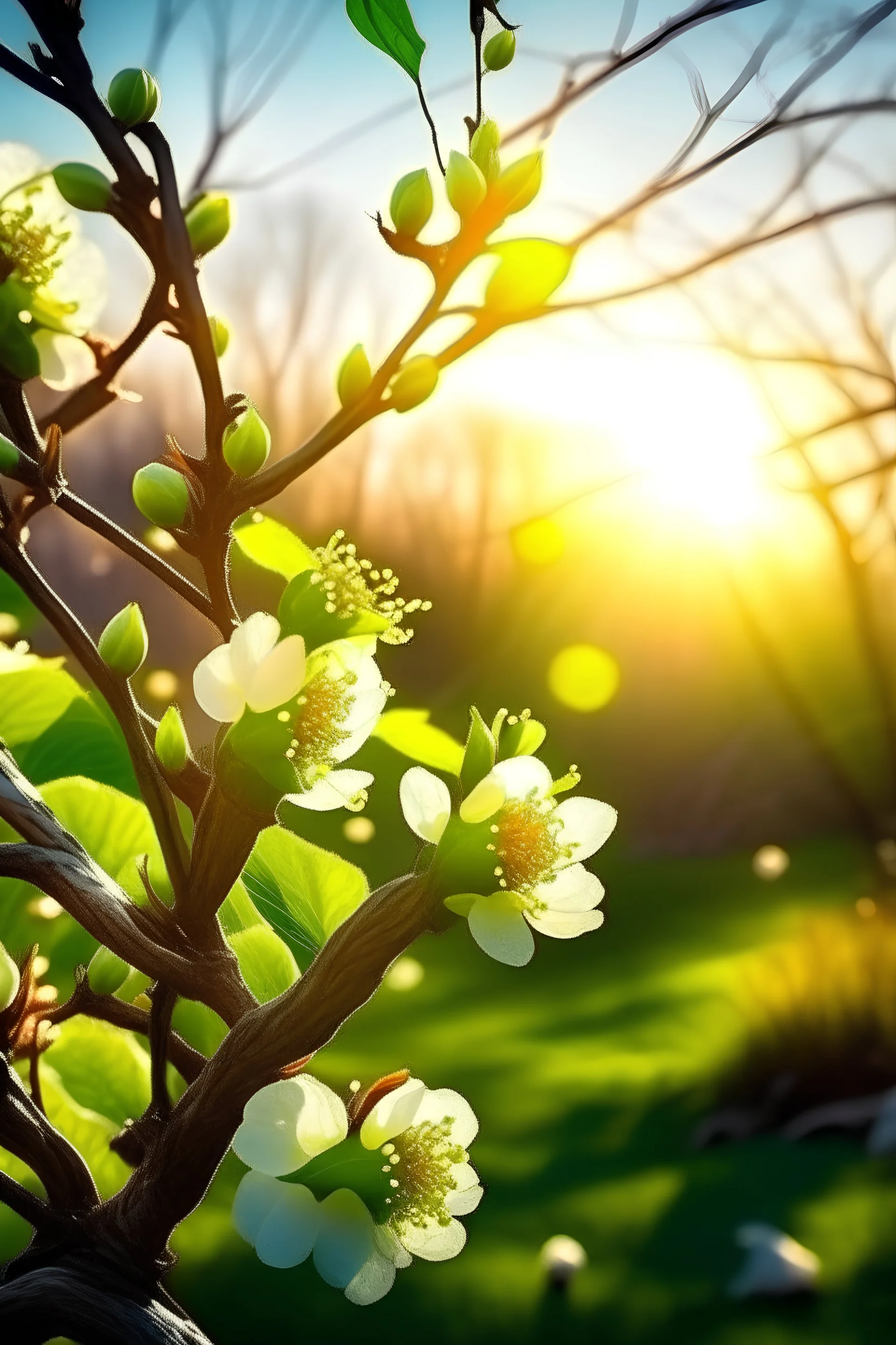 Wallpaper for phone, spring, celtic pagan, sunshine, winter ending, new buds blooming, lots of greenery