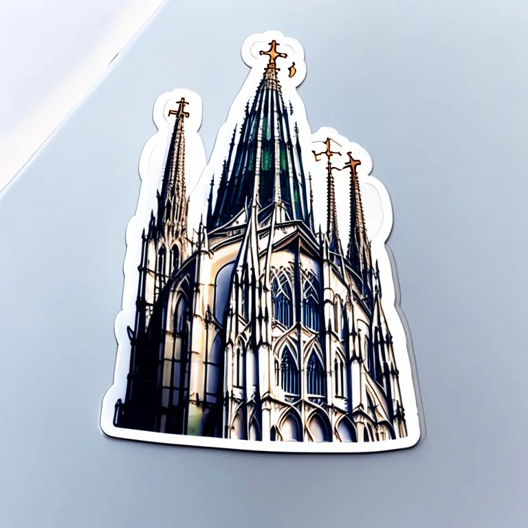 sticker of a cathedral building