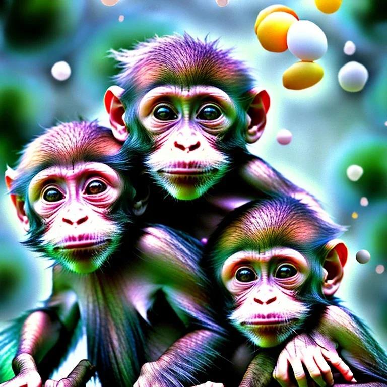 sweet 3 baby apes