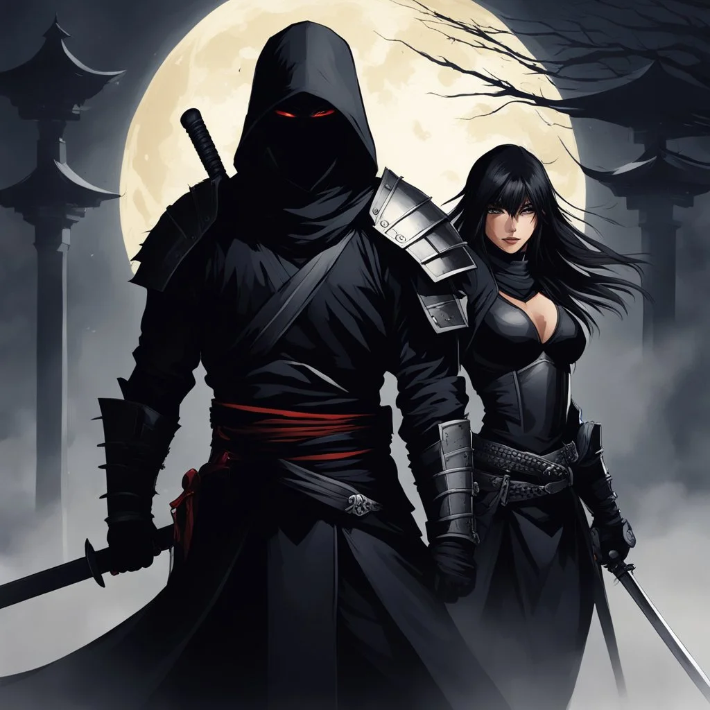 Together, the Crypt Thing and her ninja bodyguard [ADnD ] enigmatic figure of the ninja bodyguard. Swift as the wind, silent as the night, he moves with a grace that belies his deadly skill. Clad in dark, form-fitting attire that seems to meld with the shadows themselves, he is a specter of protection and vigilance. His eyes, sharp and alert, betray a fierce loyalty to his master, the Crypt Thing.