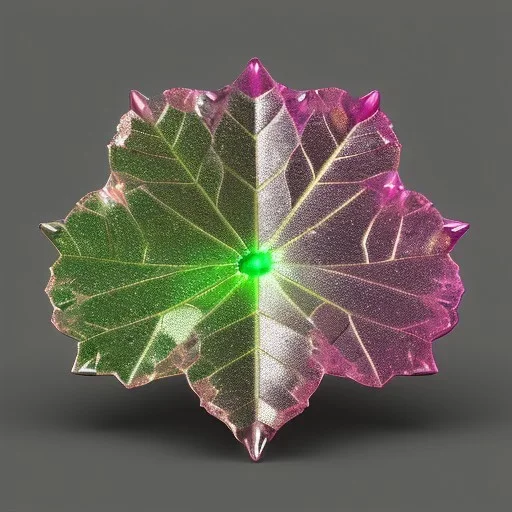 transparent multicolor crystal rose leaf