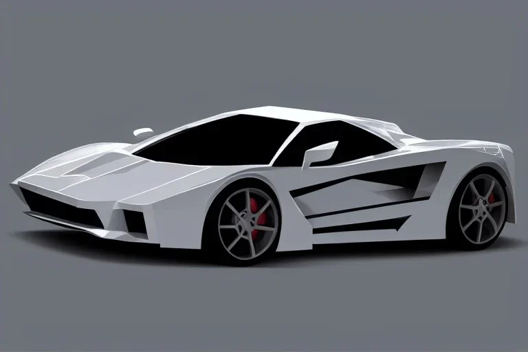 Car Supercar Vector 3d rendering Vector collage