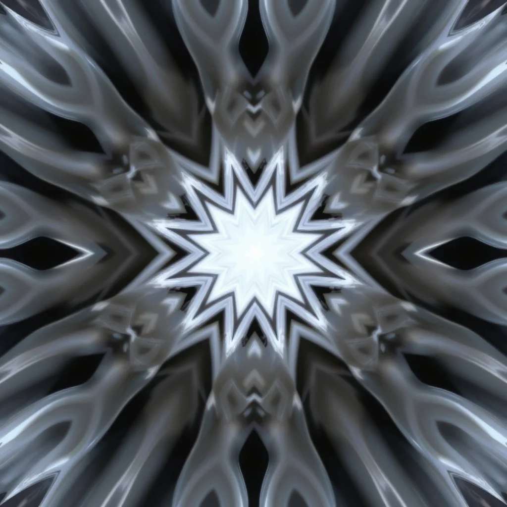 Mesmerizing abstract 3d visual, recursive Symmetrical structure of flowing translucent shapes, centered, soft aesthetic, negetive space.