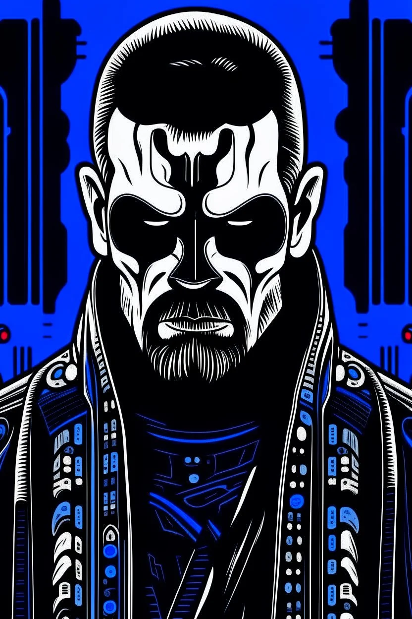 punisher sku;; obi wan kenobi in the style of Hiroshi Nagai
