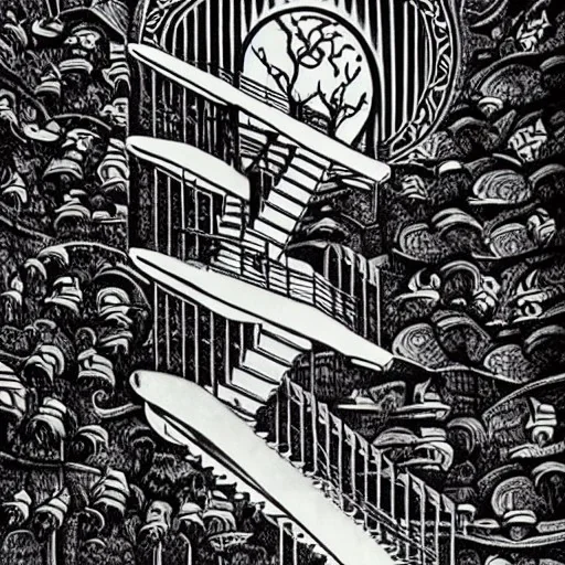 stairway to the moon by mc escher