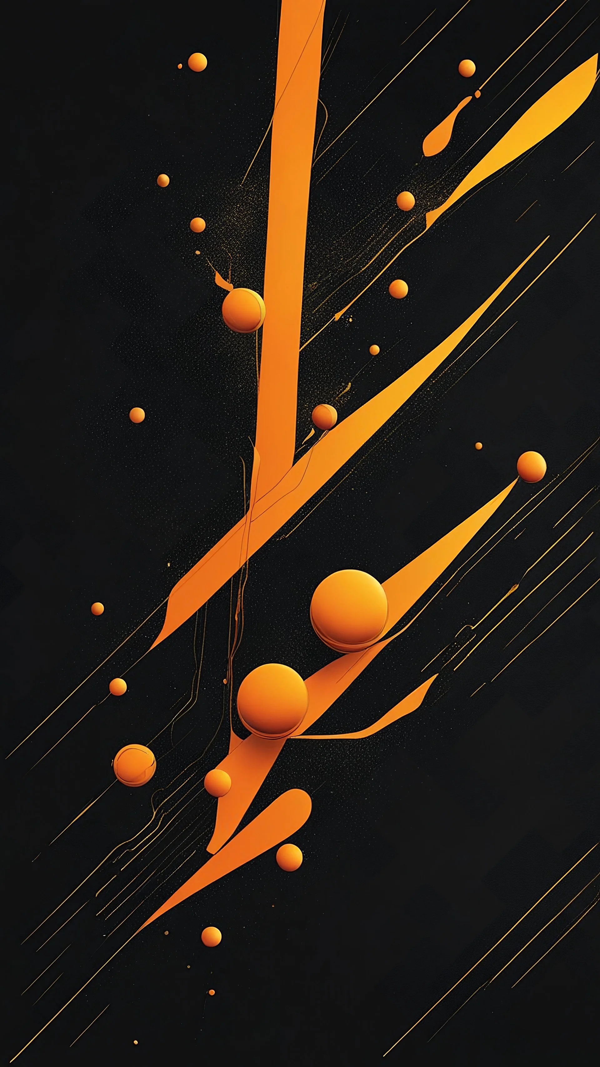 black background, dark minimal grungy, orange and yellow accents, futuristic, blob shapes and lines