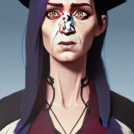 Portrait of a 30 year old witch like Emily Blunt